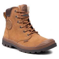 Trapery Palladium. Brązowe trapery damskie Palladium, bez zapięcia. Za 659.99 zł.