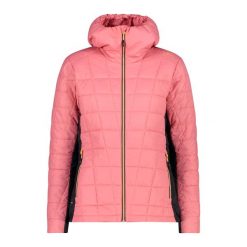 Damska kurtka z kapturem CMP Unlimitech. Czerwone kurtki sportowe damskie CMP, l, bez wzorów, z materiału, bez ramiączek, z kapturem, trekkingowe, primaloft. Za 521.75 zł.