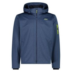 Kurtka turystyczna z kapturem CMP. Niebieskie kurtki męskie CMP, na wiosnę, bez wzorów, z softshellu, sportowe, z kapturem. Za 371.50 zł.