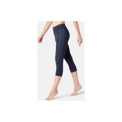 Legginsy 7/8 Slim Gym & Pilates 560 damskie granatowe. Niebieskie legginsy damskie DOMYOS, bez wzorów, z bawełny. Za 79.99 zł.
