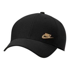Strukturalna Czapka Z Daszkiem Z Metalowym Logo Klubu. Czarne czapki damskie Nike, bez wzorów. Za 183.99 zł.