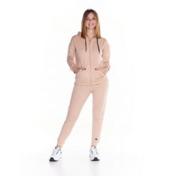 Bluza wygodna z kaptur na czas wolny na co dzień. Brązowe bluzy damskie LEONE 1947 APPAREL, xs, bez wzorów, z dresówki, sportowe, bez ramiączek, bez kaptura. Za 286.28 zł.
