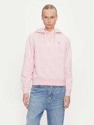 Tommy Hilfiger Bluza WW0WW41245 Różowy Relaxed Fit. Czerwone bluzy damskie Tommy Hilfiger, xxs, bez wzorów, z bawełny, bez ramiączek, bez kaptura. Za 289.99 zł.