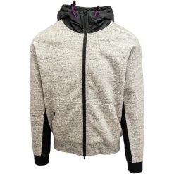 Bluza z kapturem Converse Mixed Media Full-Zip Hoodie, Mężczyźni. Szare bluzy męskie Converse, m, bez wzorów, z bawełny, sportowe, bez ramiączek, z kapturem. Za 290.00 zł.