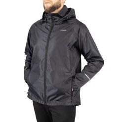 Kurtka przeciwdeszczowa męska Viking Rainier Man. Czarne kurtki sportowe męskie Viking, m, bez wzorów, z materiału, z kapturem, rowerowe. Za 142.99 zł.