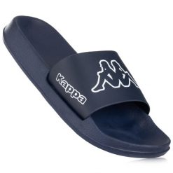 Klapki basenowe sportowe Kappa KRUS. Niebieskie klapki męskie Kappa, bez wzorów, z materiału, bez zapięcia. Za 51.90 zł.