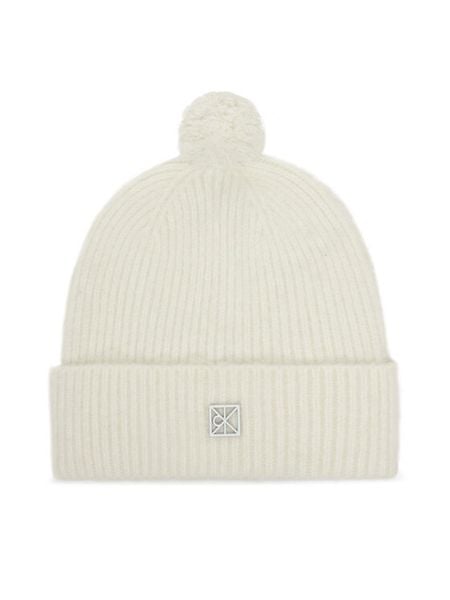 Calvin Klein Czapka Emblem Brushed LV04D8067G Écru. Czapki damskie Calvin Klein, na zimę, bez wzorów, z nylonu. Za 159.99 zł.