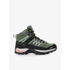 Buty turystyczne damskie wysokie CMP Rigel Mid WP. Zielone obuwie trekkingowe damskie CMP, bez zapięcia. Za 339.99 zł.