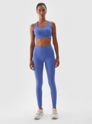 4F Biustonosz treningowy z niskim wsparciem - granatowy XS/S. Niebieskie bielizna sportowa damska 4F, s, bez wzorów, z dzianiny. W wyprzedaży za 39.99 zł.