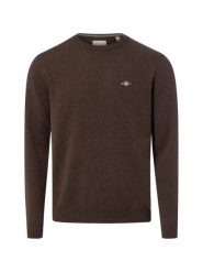 Gant sweter wełniany Mężczyźni Wełna brązowy, L. Brązowe swetry męskie GANT, l, bez wzorów, z wełny, biznesowe, bez kołnierzyka, bez ramiączek. Za 699.95 zł.