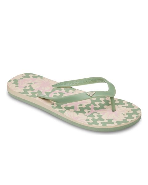 Klapki dla Kobiety TAHITI. Klapki damskie Roxy, bez wzorów, z materiału, bez obcasa, bez zapięcia. Za 67.99 zł.