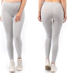 Legginsy damskie długie Polskie Getry Bawełniane Szare M. Szare legginsy damskie LAEMI, bez wzorów, z bawełny. Za 29.99 zł.