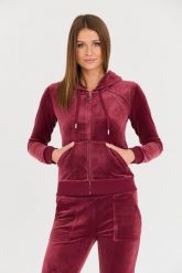 JUICY COUTURE Bordowa bluza Robertson Hoodie. Czerwone bluzy damskie Juicy Couture, s, bez wzorów, bez ramiączek, bez kaptura. W wyprzedaży za 241.99 zł.