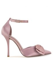 DeeZee Szpilki LH24018-1 Różowy. Czerwone szpilki damskie DeeZee, bez wzorów, z materiału, bez obcasa, na szpilce, bez zapięcia. Za 149.99 zł.