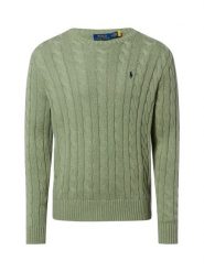 Polo Ralph Lauren Męski sweter z dzianiny Mężczyźni Bawełna zielony jednolity, S. Zielone swetry męskie Polo Ralph Lauren, m, bez wzorów, z bawełny, eleganckie, bez kołnierzyka, bez ramiączek. Za 949.95 zł.