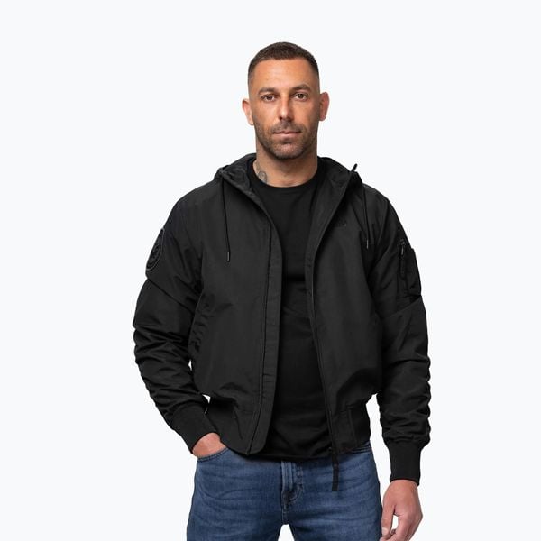 Kurtka męska Pitbull Hooper Hooded. Czarne kurtki męskie PITBULL, m, bez wzorów, z materiału, bez kaptura. Za 319.99 zł.