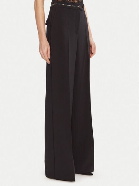 Elisabetta Franchi Spodnie materiałowe PA-103-56E2 Czarny Regular Fit. Czarne spodnie materiałowe damskie Elisabetta Franchi, bez wzorów, z materiału. Za 1,448.20 zł.