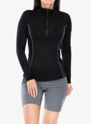 Bluza termoaktywna damska Sensor Merino Active Tee L/S Zip. Czarne bluzy damskie Sensor, l, bez wzorów, z materiału, bez ramiączek, bez kaptura. Za 379.49 zł.