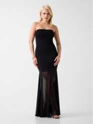 Marciano Guess Sukienka wieczorowa G6GK55 Z0664 Czarny Regular Fit. Czarne sukienki damskie Marciano Guess, z aplikacjami, z wiskozy, wizytowe, bez kołnierzyka, bez ramiączek. Za 1,219.00 zł.