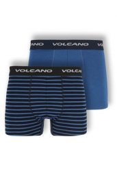Bawełniane bokserki męskie, dwupak, U-BOXER. Niebieskie bokserki męskie Volcano, bez wzorów, z bawełny. Za 69.99 zł.