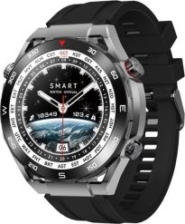 Smartwatch Veltori VT100-1 + Czarny Pasek Silikonowy + Czarny Eko Skóra. Czarne zegarki smartwatch Gino Rossi, bez wzorów, ze skóry. Za 159.01 zł.