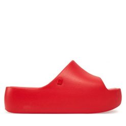 Klapki Melissa. Czerwone klapki damskie Melissa, bez wzorów, bez obcasa, bez zapięcia. Za 419.99 zł.