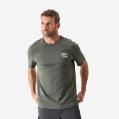 Koszulka wędkarska z krótkim rękawem Caperlan Szczupak. Brązowe bluzki damskie CAPERLAN, xl, bez wzorów, z bawełny, sportowe, bez kołnierzyka, bez ramiączek. Za 49.99 zł.