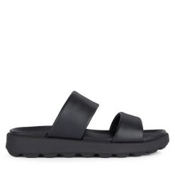 Klapki Geox. Czarne klapki męskie Geox, bez wzorów, bez zapięcia. Za 239.99 zł.