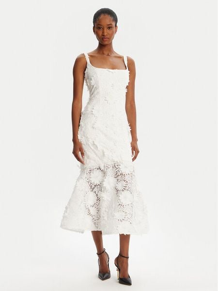 Bardot Sukienka koktajlowa Marico Lace 60000DB Biały Regular Fit. Białe sukienki damskie Bardot, bez wzorów, z syntetyku, wizytowe, bez kołnierzyka, bez ramiączek. Za 759.99 zł.