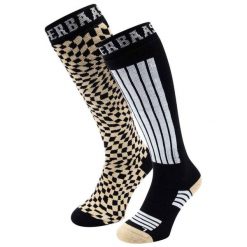 Skarpety narciarskie - 2 pary - Warm Sand. Brązowe skarpety męskie POEDERBAAS, bez wzorów, z elastanu. Za 177.72 zł.