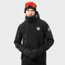 Kurtka snowboardowa męska W1 Skywalk. Czarne kurtki męskie SIROKO, l, bez wzorów, z softshellu, bez kaptura, narciarskie. W wyprzedaży za 367.95 zł.