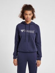 Damska bluza z kapturem Hummel Noni 2.0. Niebieskie bluzy damskie Hummel, na wiosnę, xs, bez wzorów, z bawełny, eleganckie, bez ramiączek, z kapturem. Za 252.50 zł.
