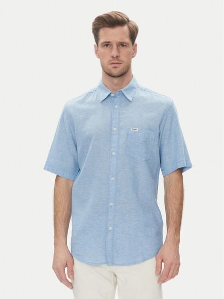 Wrangler Koszula 1 Pkt 112362731 Błękitny Regular Fit. Niebieskie koszule męskie Wrangler, m, bez wzorów, z bawełny, bez kołnierzyka, bez ramiączek. Za 129.99 zł.
