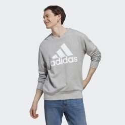 Bluza męska adidas Essentials French Terry Big Logo. Czarne bluzy męskie Adidas, l, bez wzorów, sportowe, bez ramiączek, bez kaptura. Za 199.00 zł.