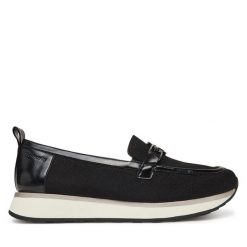 Półbuty Tamaris. Czarne półbuty damskie Tamaris, bez wzorów, bez obcasa, na płaskiej podeszwie, bez zapięcia. Za 239.99 zł.