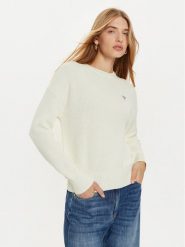 Guess Jeans Sweter W4BR08 Z3HM1 Écru Regular Fit. Swetry nierozpinane damskie Guess Jeans, l, z aplikacjami, z jeansu, bez kołnierzyka, bez ramiączek. Za 219.99 zł.