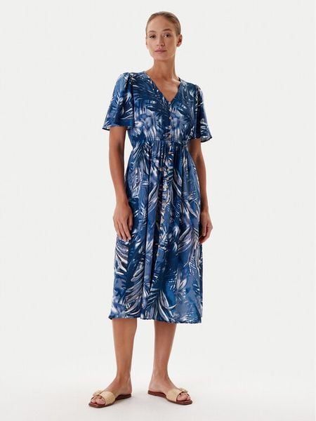 Tatuum Sukienka codzienna Detta T2509.193 Granatowy Regular Fit. Niebieskie sukienki damskie Tatuum, na co dzień, bez wzorów, z wiskozy, bez kołnierzyka, bez ramiączek, proste. Za 219.99 zł.