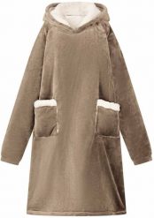 VidaXL Koc bluza z Fleece i flanelowa Camel. Brązowe bluzy damskie vidaXL, bez wzorów, bez ramiączek, bez kaptura. Za 184.99 zł.