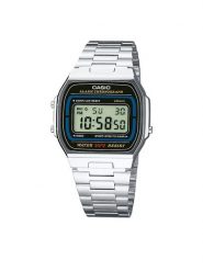 Casio Zegarek Vintage A164WA-1VES Srebrny. Szare, cyfrowe zegarki męskie Casio, bez wzorów, srebrne. Za 179.99 zł.