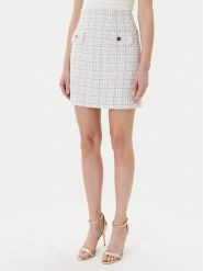 Guess Spódnica mini W5YD15 WHDB2 Biały Regular Fit. Białe spódnice damskie Guess, l, z aplikacjami, z syntetyku, mini. Za 269.99 zł.