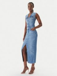 Liu Jo Sukienka jeansowa UA6123 D0309 Niebieski Regular Fit. Niebieskie sukienki damskie Liu Jo, bez wzorów, z bawełny, bez kołnierzyka, bez ramiączek. Za 1,019.00 zł.