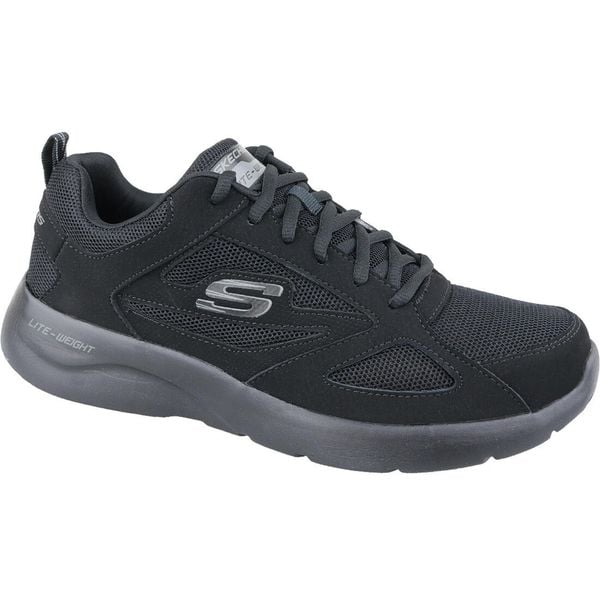 Buty sportowe Sneakersy męskie, Skechers Dynamight 2.0. Czarne buty sportowe męskie Skechers, bez wzorów, bez zapięcia, trekkingowe. Za 229.99 zł.