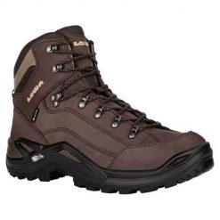 Buty trekkingowe męskie Lowa Renegade Mid Gtx. Brązowe trekkingi męskie Lowa, z materiału, za kostkę, bez zapięcia. Za 863.49 zł.
