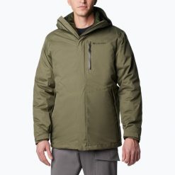 Kurtka 3w1 Columbia Oak Harbor Interchange Jacket - stone green L. Zielone kurtki męskie Columbia, l, bez wzorów, z puchu, sportowe, bez kaptura. Za 911.39 zł.