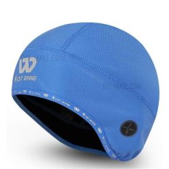 Czapka rowerowa termiczna wiatroszczelna z otworem na słuchawki - Niebieska. Niebieskie czapki damskie WEST BIKING, na zimę, bez wzorów, z materiału, sportowe. Za 62.00 zł.