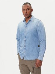 G-Star Raw Koszula jeansowa D27681-D252 Błękitny Slim Fit. Niebieskie koszule męskie G-Star Raw, m, bez wzorów, z bawełny, retro, bez kołnierzyka, bez ramiączek. Za 309.99 zł.