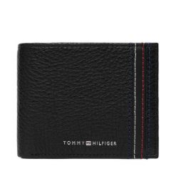 Portfel Tommy Hilfiger. Czarne portfele męskie Tommy Hilfiger, bez wzorów. Za 249.99 zł.