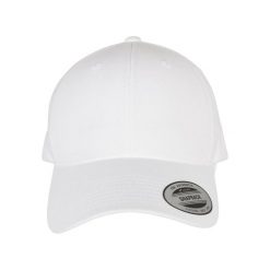 Czapka typu snapback Flexfit Classic. Białe czapki damskie FLEXFIT, bez wzorów, z materiału. Za 67.65 zł.