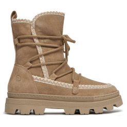 Botki Tamaris. Brązowe botki damskie Tamaris, bez wzorów, bez obcasa, na płaskiej podeszwie, bez zapięcia. Za 529.99 zł.