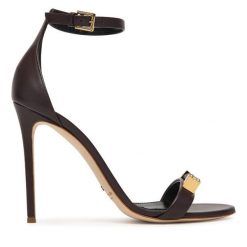 Sandały Elisabetta Franchi. Brązowe sandały damskie Elisabetta Franchi, bez wzorów, bez obcasa, na szpilce, bez zapięcia. Za 2,339.00 zł.